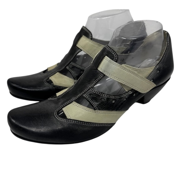 Fidji leather Velcro Strap Heels EU 40 US 9 - Picture 1 of 13